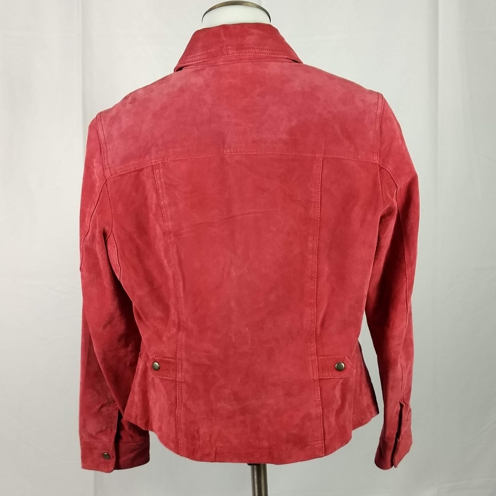 Coldwater Creek PM Pink 100% Leather Jacket Coat - Picture 6 of 7